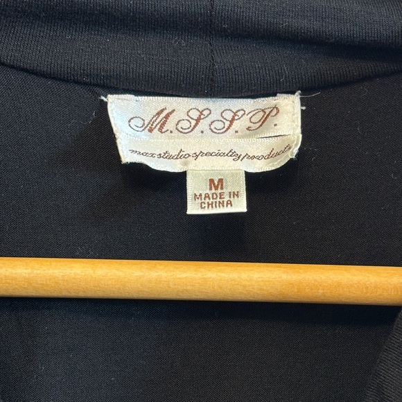 Max Studio Draped Black Tank Top with Elegant Ruching - Picture 3 of 4